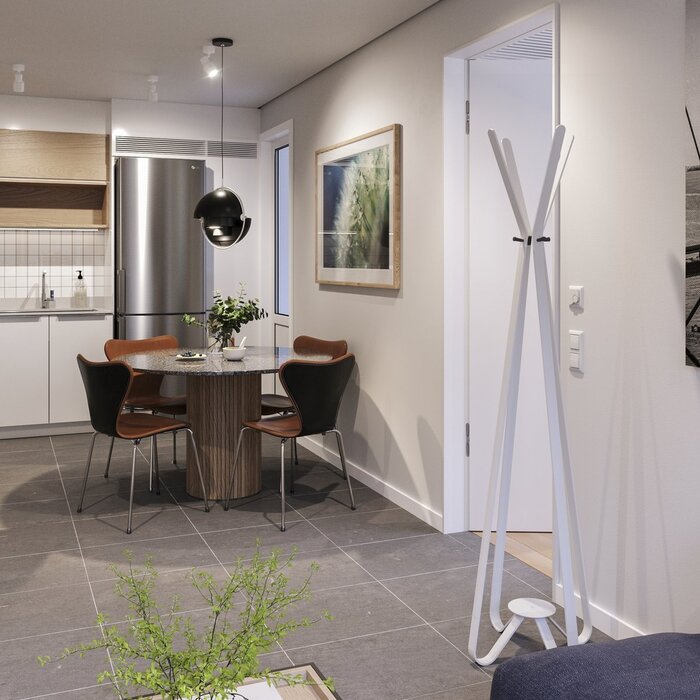 Gorillz Modi - Staande kapstok - Industrieel design - 8 haken - Wit