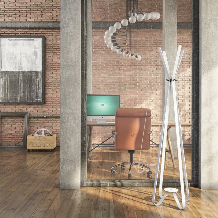 Gorillz Modi - Staande kapstok - Industrieel design - 8 haken - Wit