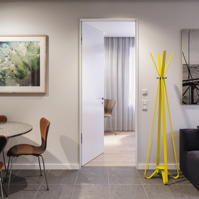 Gorillz Modi - Staande kapstok - Industrieel design - 8 haken - Geel