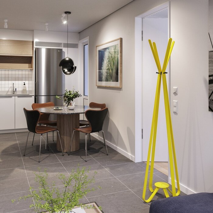 Gorillz Modi - Staande kapstok - Industrieel design - 8 haken - Geel