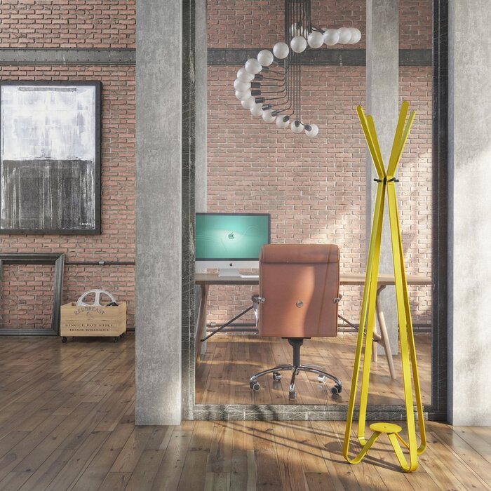 Gorillz Modi - Staande kapstok - Industrieel design - 8 haken - Geel