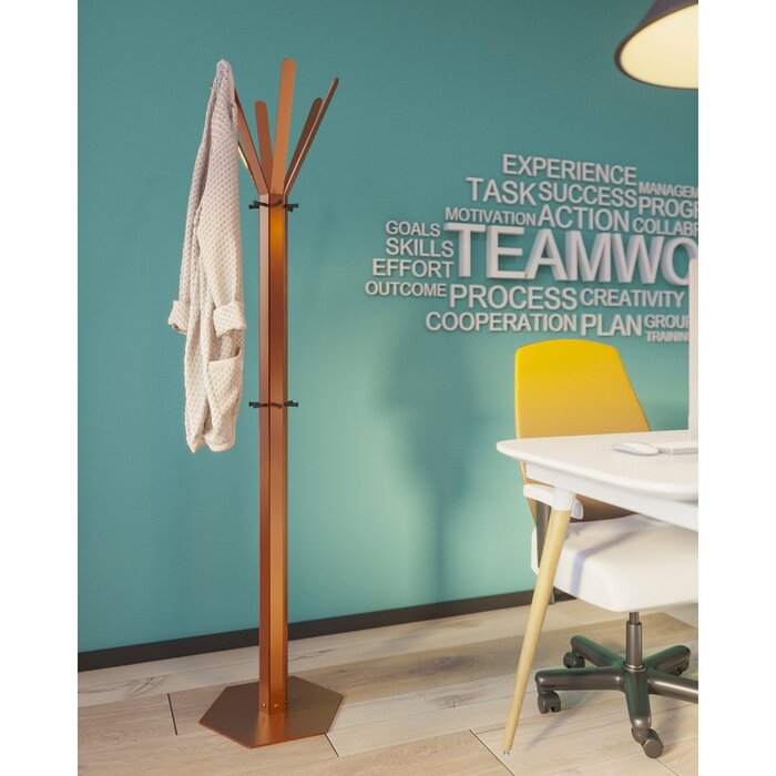 Gorillz Molto - Industrieel - Staande Kapstok - 14 Kapstokhaken - Koper Bruin