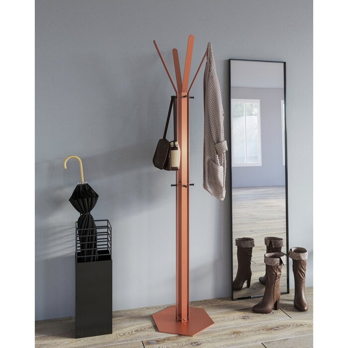 Gorillz Stack - Kapstok Staand - Industrieel Design - 12 Haken- Koperbruin