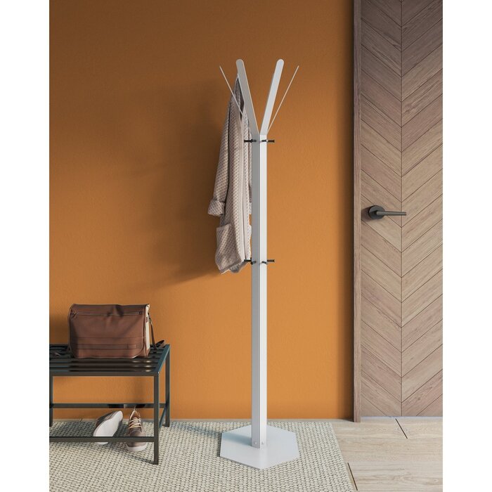Gorillz Molto - Industrieel - Staande Kapstok - 14 Kapstokhaken - Wit