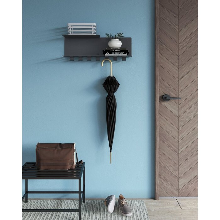 Gorillz Plenck - Wandkapstok - met Hoedenplank -Garderobe - Zwart