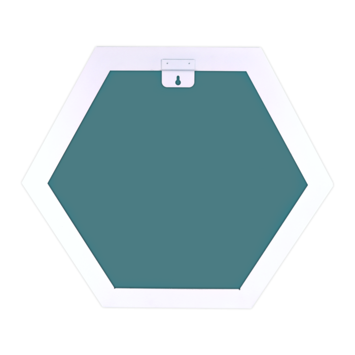 Gorillz Hive Wandspiegel met Plank - Hexagon Spiegel - 60 x 52 cm - Industrieel Wit
