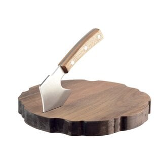 Kaasplank met acaciabijl