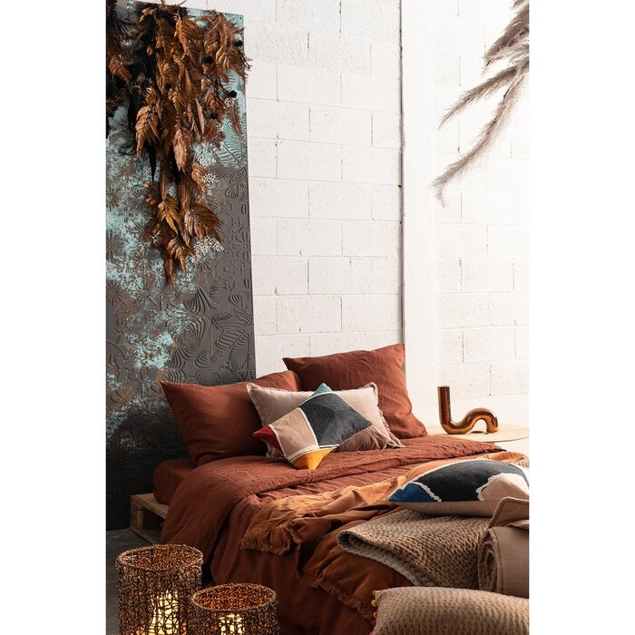 Effen plaid Fara Caramel 135 x 200