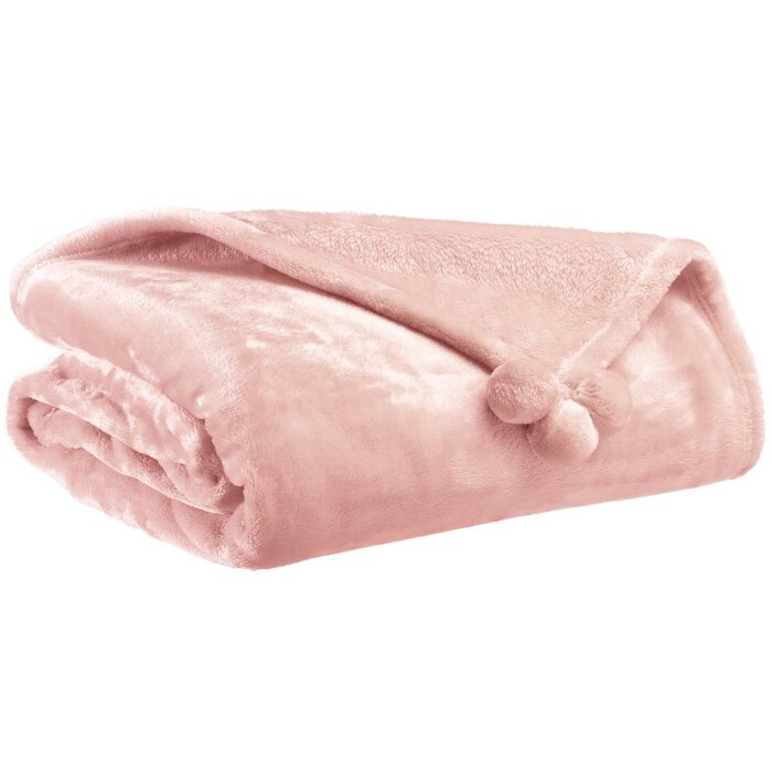 Plaid Tender Aubepine pompons 130 x 170