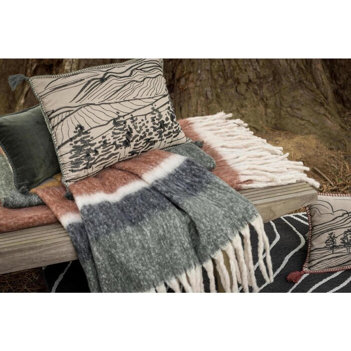 Effen gerecyclede deken Isabel Rouille 130 x 160