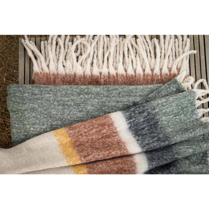 Effen gerecyclede deken Isabel Rouille 130 x 160