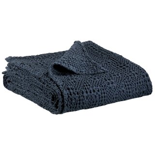 Stonewashed deken Tana Cobalt 140 x 200