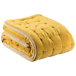 Effen plaid Elise gewatteerde afwerking Mais 240 x 260