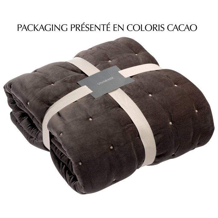 Effen plaid Elise Thunder gewatteerde afwerking 240 x 260