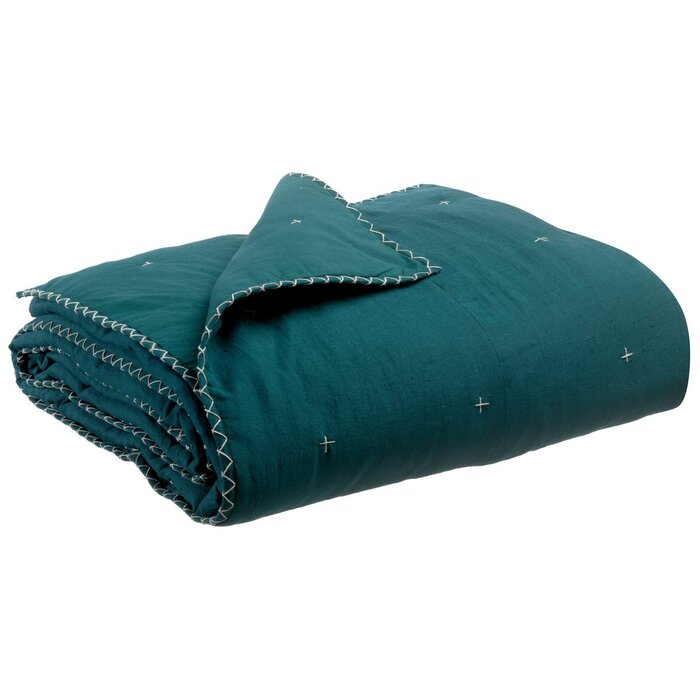 Effen plaid Nala Peacock 180 x 260