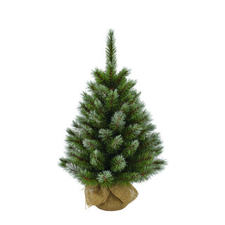 Pittsburgh Kunstkerstboom in Jute - H60 x Ø38 cm - Groen Frosted
