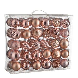 Kerstballen Set - 60 Stuks - Ø7 cm - Onbreekbaar - Roze