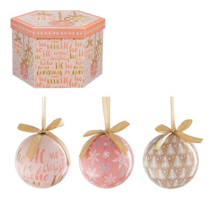 Kerstballen Cadeauset - 14 Stuks - Ø8 cm - Onbreekbaar - Perzik, Roze