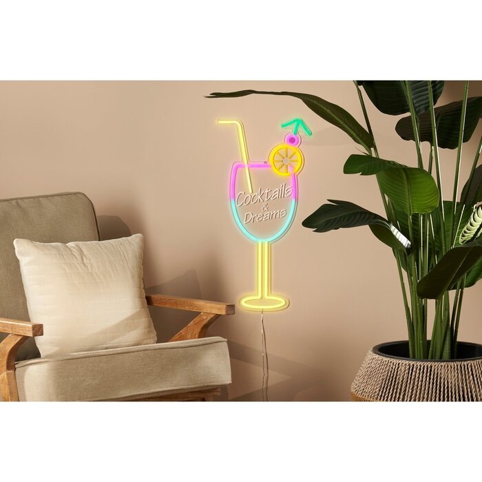 Neonverlichting Cocktail - L28 x B60 cm - Multikleur