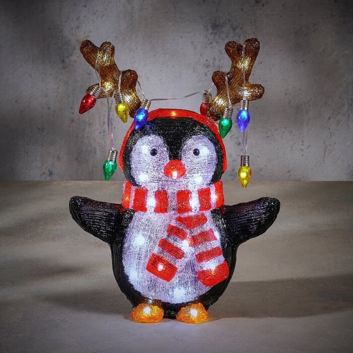 Kerstverlichting Buiten Penguin - L32 x B21 x H42 cm - Meerkleurig