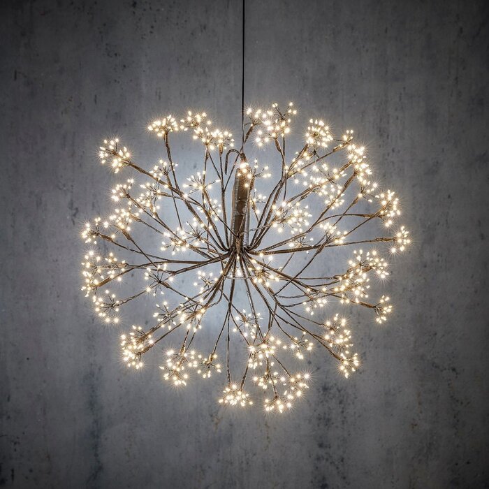 Kerstverlichting Bal met Warm Witte LED Lampjes - Ø50 cm - Zwart