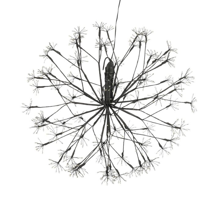 Kerstverlichting Bal met Warm Witte LED Lampjes - Ø50 cm - Zwart