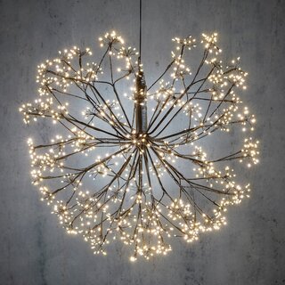 Kerstverlichting Bal met Warm Witte LED Lampjes - Ø70 cm - Zwart