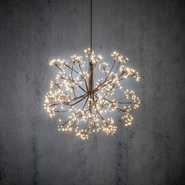 Kerstverlichting Bal met Warm Witte LED Lampjes - Ø40 cm - Zwart