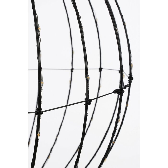 Kerstverlichting Bal met Warm Witte LED Lampjes - Ø60 cm - Zwart