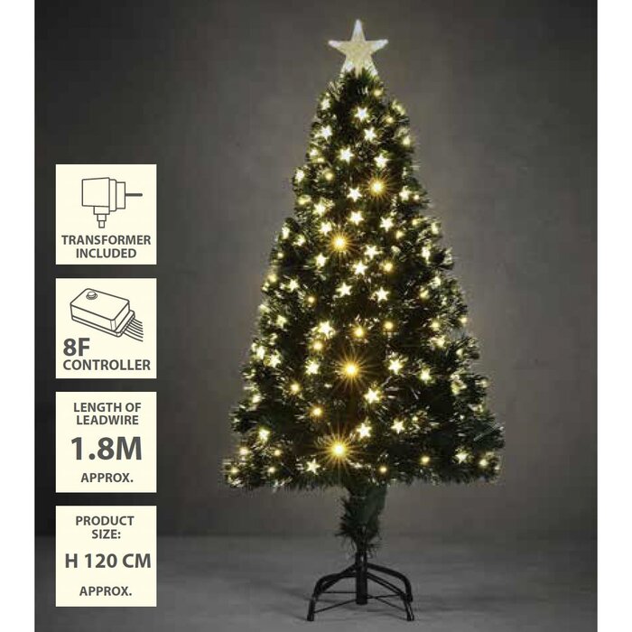 Mercury Kunstkerstboom met Fibre Optic Verlichting - H120 x Ø55 cm - Groen