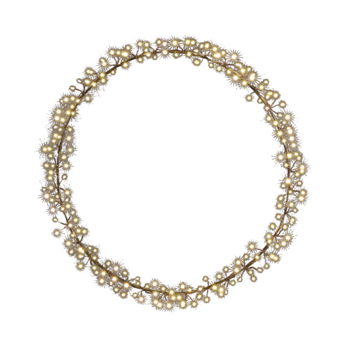 Lichtkrans met Warm Witte LED Verlichting - Ø50 cm - Zwart