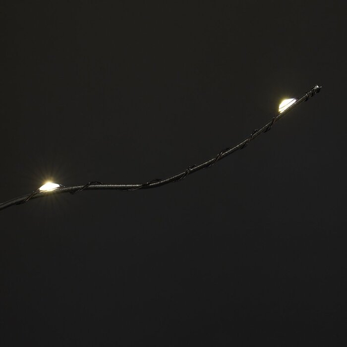 Boom met Warm Witte LED Verlichting - H200 x Ø18 cm - Zwart