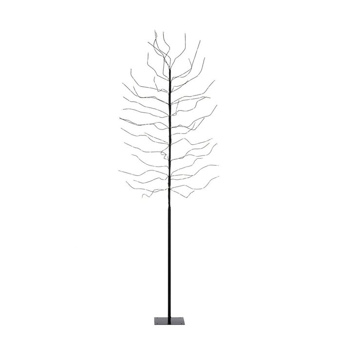 Boom met Warm Witte LED Verlichting - H200 x Ø18 cm - Zwart