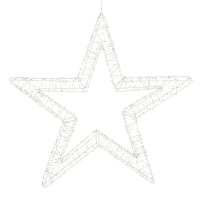 Ster Hangend met Warm Witte LED Verlichting - Ø56 cm - Metaal - Wit