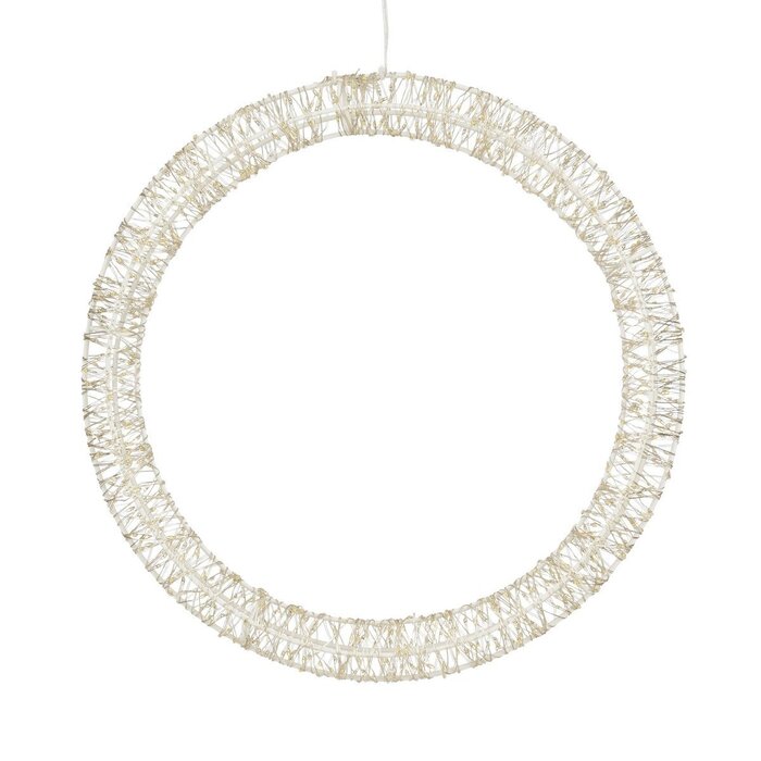 Kerstverlichting Cirkel met Warm Witte LED Lampjes - Ø36 cm - Metaal - Wit