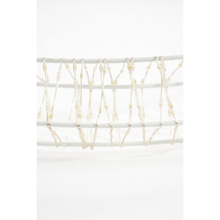 Kerstverlichting Cirkel met Warm Witte LED Lampjes - Ø56 cm - Metaal - Wit