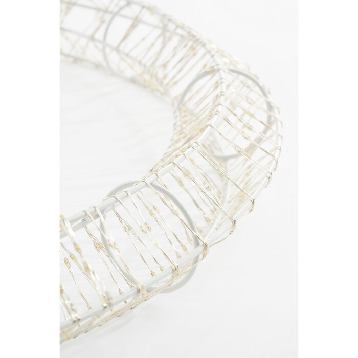 Kerstverlichting Cirkel met Warm Witte LED Lampjes - Ø56 cm - Metaal - Wit