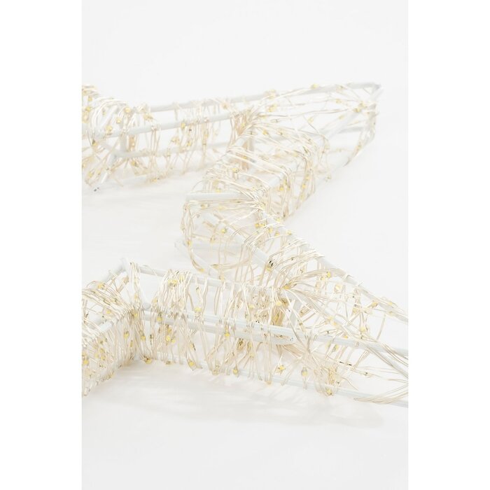 Ster Hangend met Warm Witte LED Verlichting - Ø36 cm - Metaal - Wit