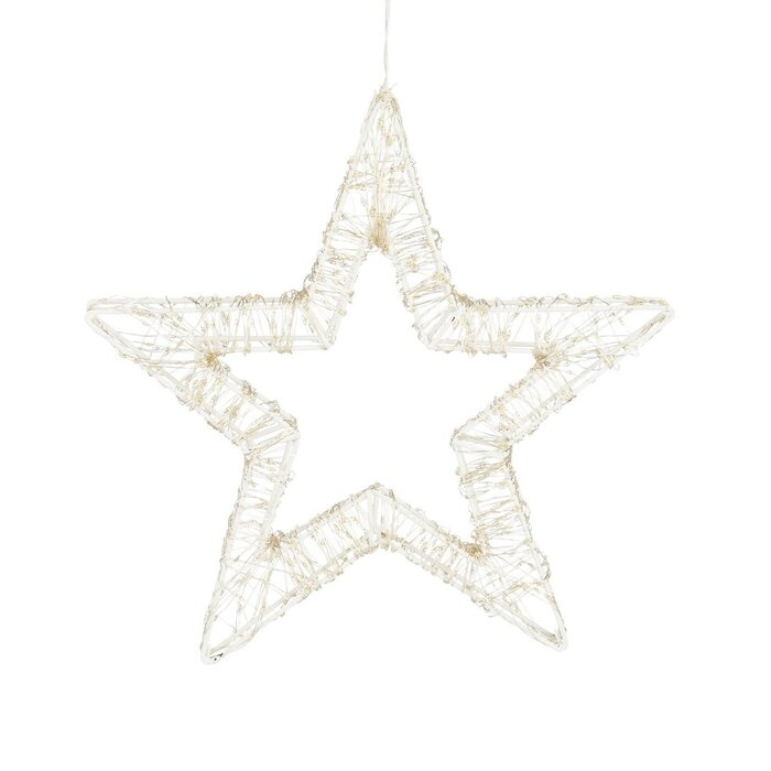 Ster Hangend met Warm Witte LED Verlichting - Ø36 cm - Metaal - Wit