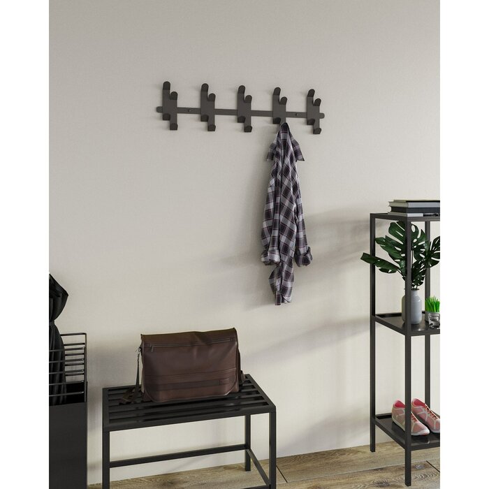 Gorillz Origami - Wandkapstok - 10 Dubbele - Kapstok Haken - Zwart