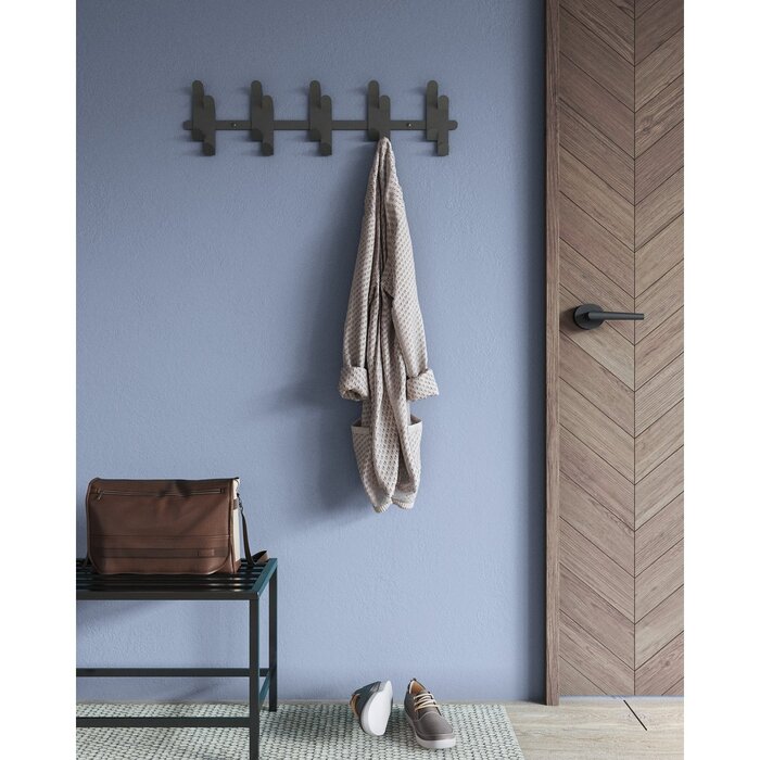 Gorillz Origami - Wandkapstok - 10 Dubbele - Kapstok Haken - Zwart