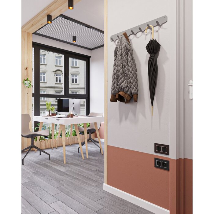 Gorillz Rounded Seven - Wandkapstok - 7 Kapstok Haken - Grijs