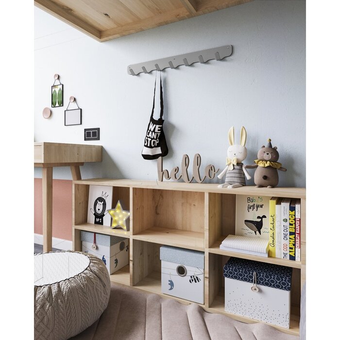 Gorillz Rounded Seven - Wandkapstok - 7 Kapstok Haken - Grijs