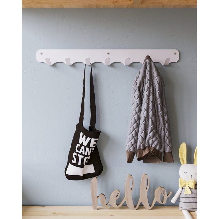 Gorillz Rounded Seven - Wandkapstok - 7 Kapstok Haken - Wit