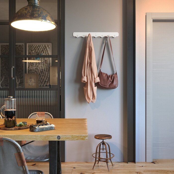 Gorillz Rounded Seven - Wandkapstok - 7 Kapstok Haken - Wit