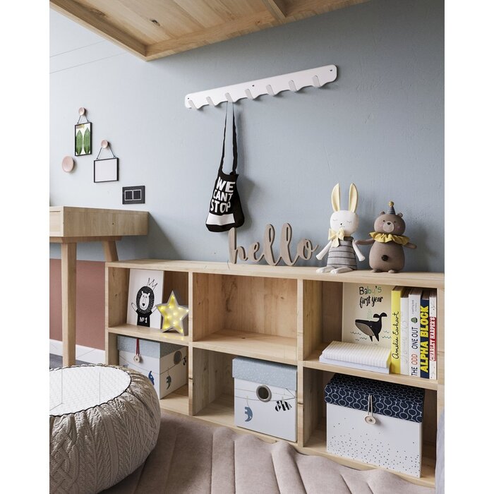 Gorillz Rounded Seven - Wandkapstok - 7 Kapstok Haken - Wit