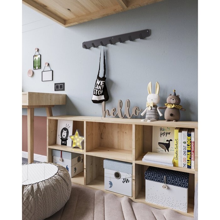 Gorillz Rounded Seven - Wandkapstok - 7 Kapstok Haken - Zwart