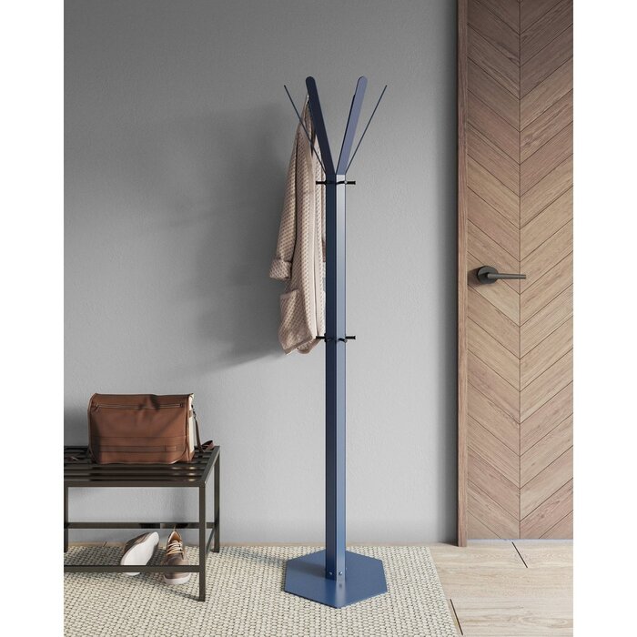Gorillz Molto - Industrieel - Staande Kapstok - 14 Kapstokhaken - Blauw - Metaal Copy