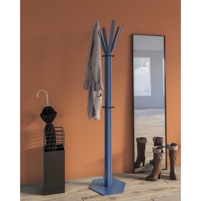 Gorillz Molto - Industrieel - Staande Kapstok - 14 Kapstokhaken - Blauw - Metaal Copy