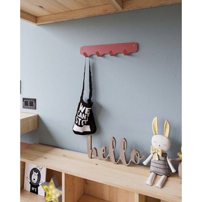 Gorillz Rounded Four Industriële Wandkapstok 4 Kapstok haken - Rood